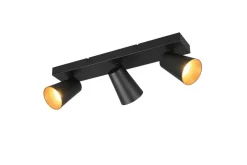 Trio Lighting Sisustusvalaisimet*spottivalaisin Sharp 3-os GU10 mattamusta/kult