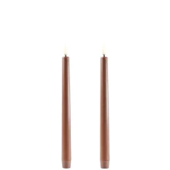 Uyuni Koriste- Ja Kausivalot*LED kynttilä 2,3x25 cm caramel smooth 2 kpl