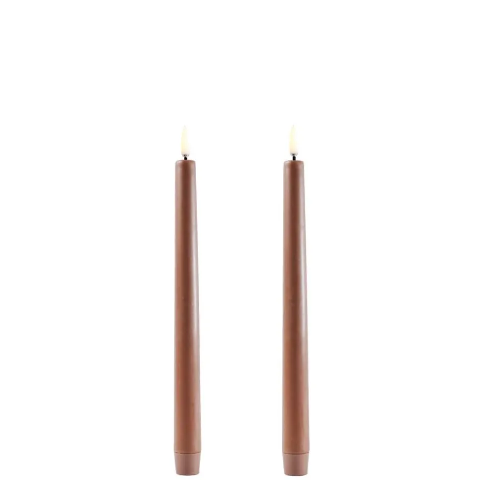 Uyuni Koriste- Ja Kausivalot*LED kynttilä 2,3x25 cm caramel smooth 2 kpl