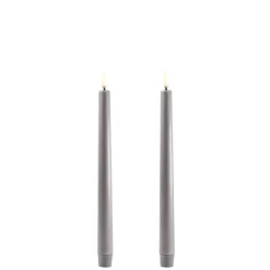 Uyuni Koriste- Ja Kausivalot*LED kynttilä 2,3x25 cm harmaa smooth 2 kpl
