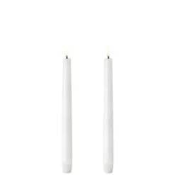 Uyuni Koriste- Ja Kausivalot*LED kynttilä 2,3x25 cm valkea smooth 2 kpl