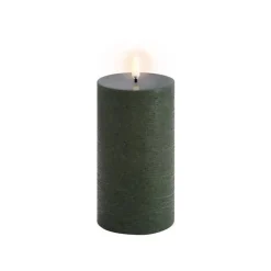 Uyuni Koriste- Ja Kausivalot*LED-kynttilä 7,8x15,2 cm Olive green Rustic