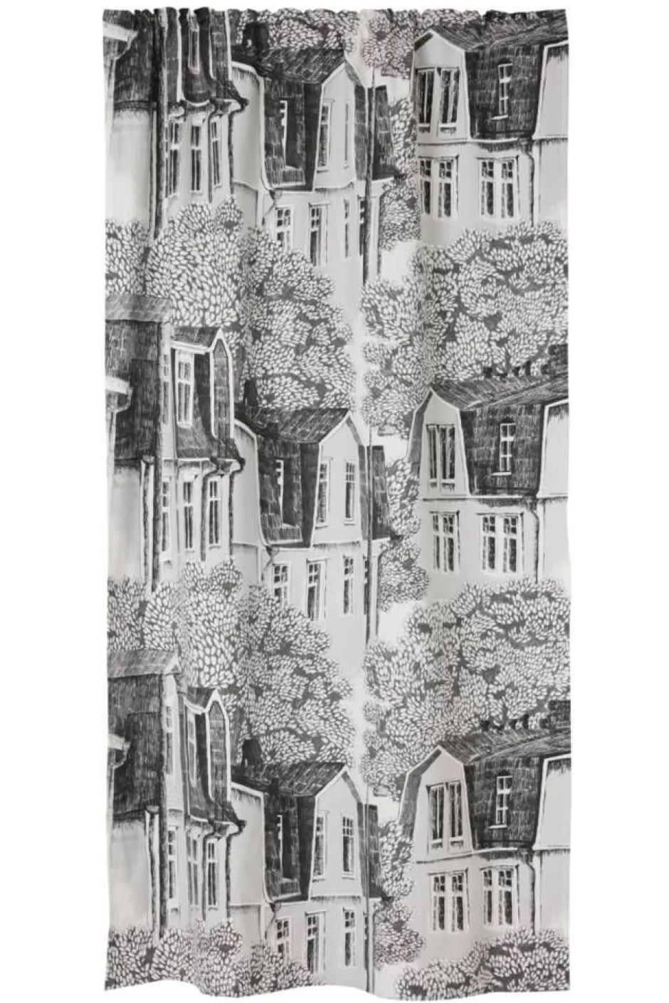 Vallila Verhot Ja Verhotarvikkeet*Puukylä valmisverho 140x250 cm harmaa