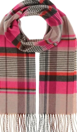 V.Fraas Huivit*ruutukaulaliina Cashmink 701043 411 Rosa / Pinkki