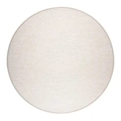 VM-Carpet Pyöreät Matot*Aho 72 beige, kapea pellavakantti Ø 133 cm