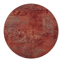 VM-Carpet Pyöreät Matot*matto Rustiikki ø 160 cm 14 puna-oranssi