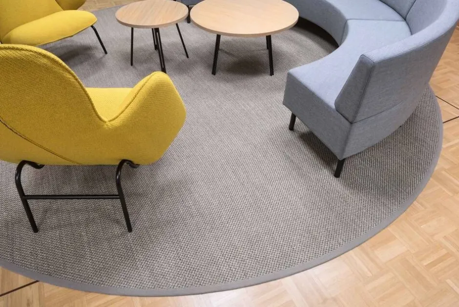 VM-Carpet Pyöreät Matot*Panama 9007 natural, Ø 200 cm, kantti pellava