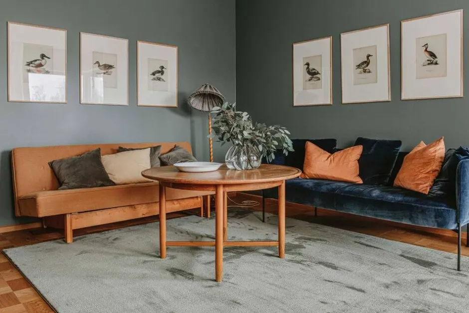 VM-Carpet Pyöreät Matot*Puuteri 164 oliivi, 200*300 cm, kantti 5921