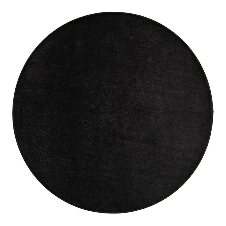 VM-Carpet Pyöreät Matot*Satine 800 musta, Ø 240 cm, kantti 5460