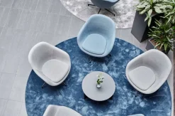 VM-Carpet Pyöreät Matot*Satine 791 sininen, Ø 200 cm, kantti 5447