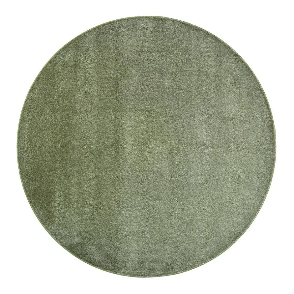VM-Carpet Pyöreät Matot*Satine 572 vihreä, Ø 160 cm, kantti 5784