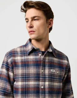 Wrangler Kauluspaidat*paita 112371556 Brushed 1 Pkt Navy Birch