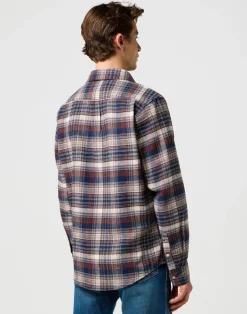 Wrangler Kauluspaidat*paita 112371556 Brushed 1 Pkt Navy Birch
