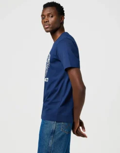 Wrangler T-Paidat*t-paita 112371477  Americana Tee Regular fit Navy