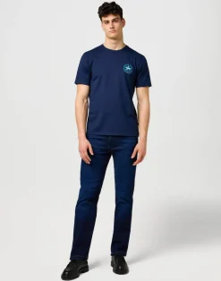 Wrangler T-Paidat*t-paita 112371471 Small Graphic Tee Regular fit Navy