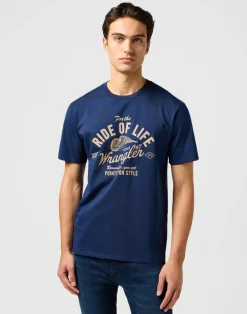 Wrangler T-Paidat*t-paita Americana Tee Navy